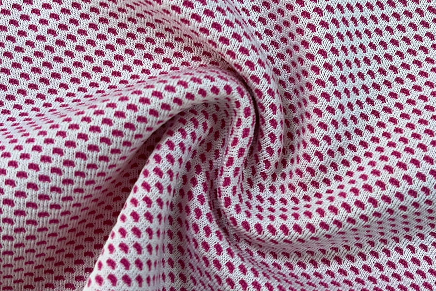 BCX-N0622: Polyester nylon plně studený pocit dvoubarevného žakopového pleťového tkaniny voštiny